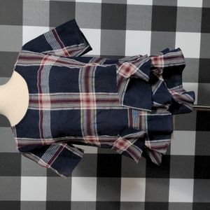 Love Riche plaid top with ruffle detail